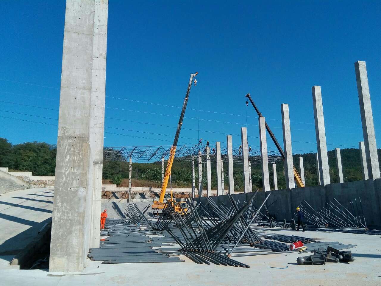 河东威海搅拌站网架
